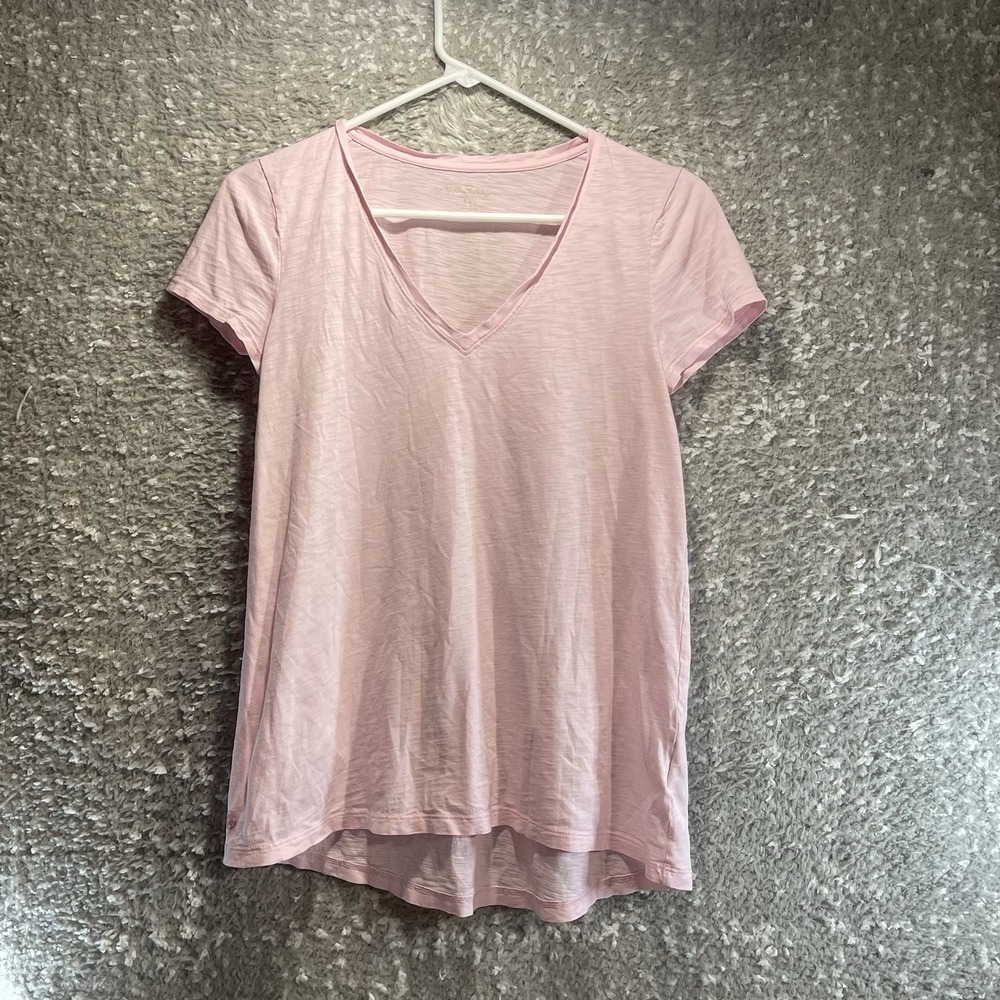 Lilly Pulitzer Women V-Neck Tee Pima Cotton XXS Preppy Casual Relax